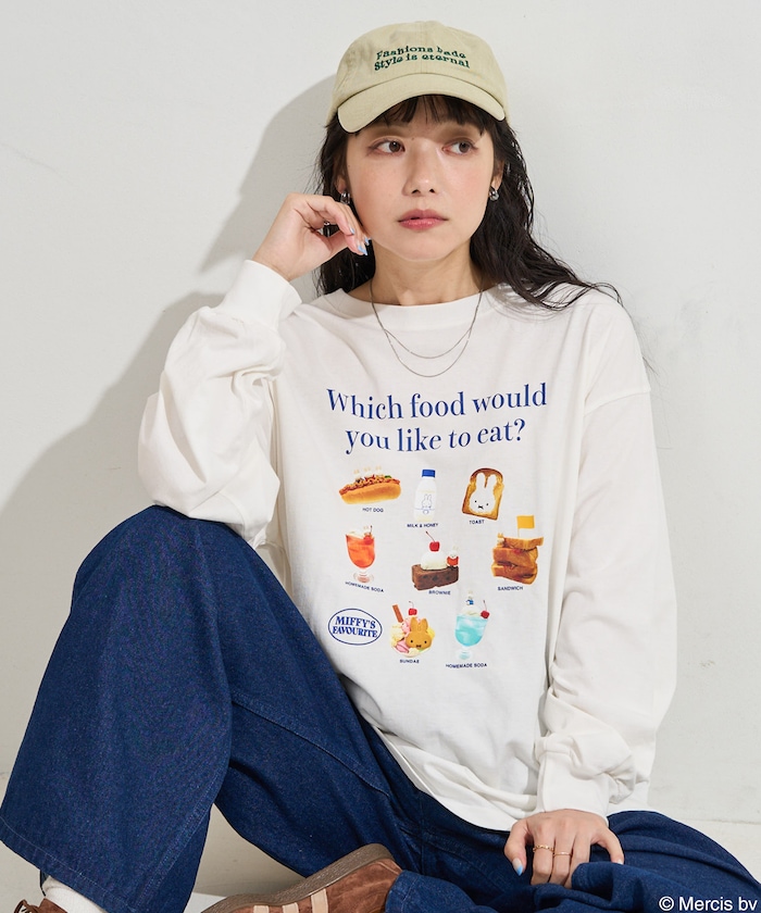 miffy フードプリント ロンT