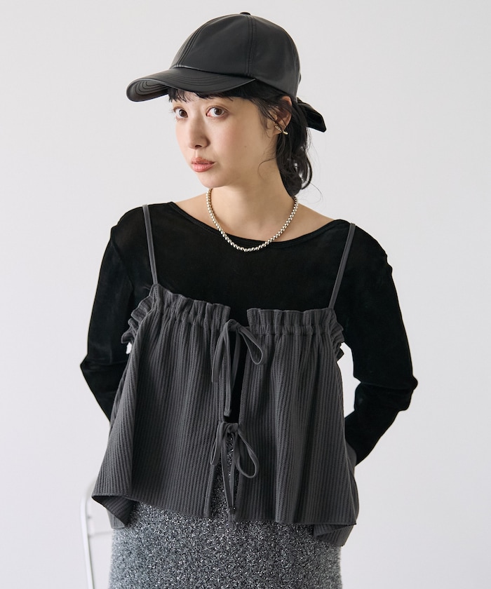 ビスチェ着回しコーディネート。中のインナー（品番：1120248902680）は別売りです