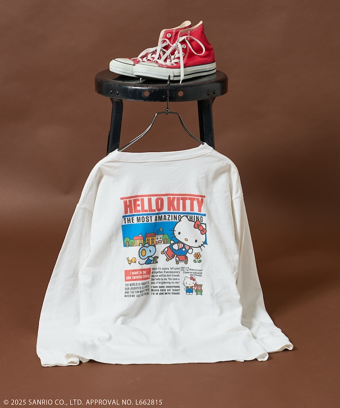 【FREAK'S STORE】 'HELLO KITTY' ニュースペーパー プリントロンT female 【FREAK'S STORE】 'HELLO KITTY' ニュースペーパー プリントロンT female
