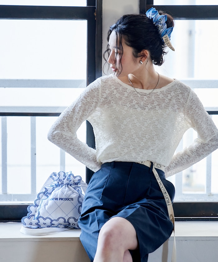 ストレッチ レース トップス