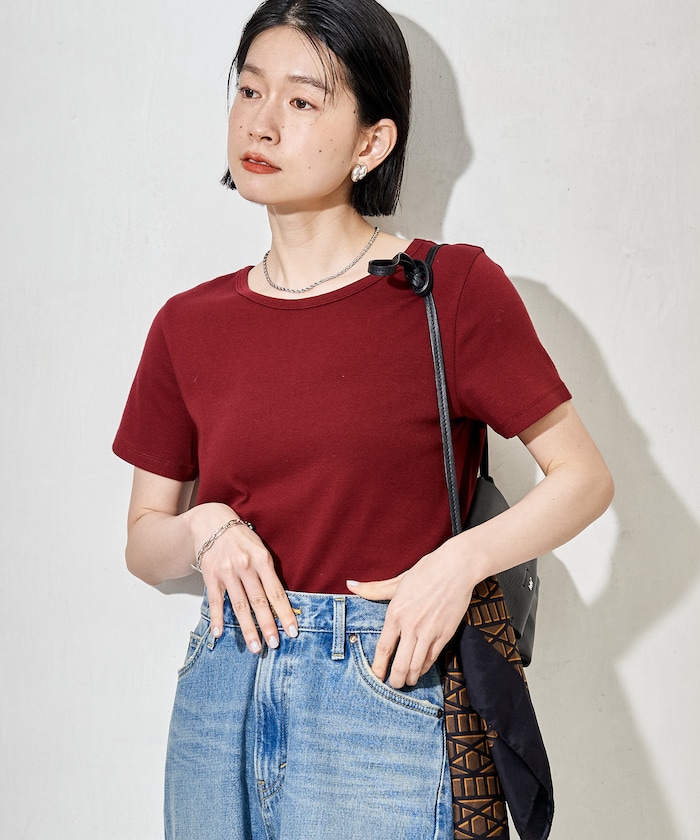 コットンモダール クルーネック Tシャツ