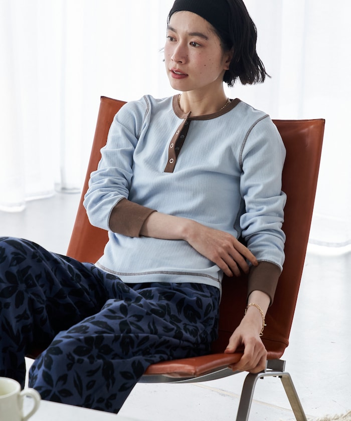 ダブルフェイス 配色 ヘンリー ロンT