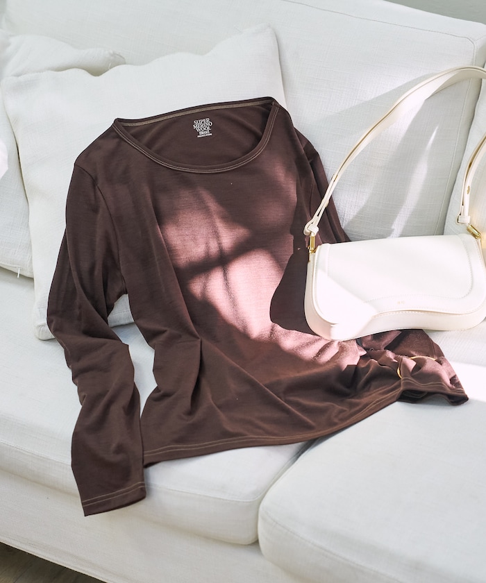 ＜サマーウールブレンド＞ とろみ ステッチ ロンT