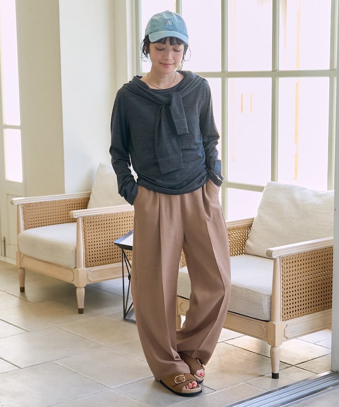 FREAK'S STORE/＜サマーウールブレンド＞ とろみ ステッチ ロンT