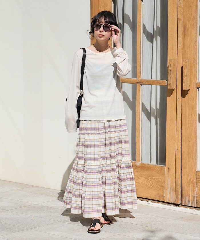 FREAK'S STORE/＜サマーウールブレンド＞ とろみ ステッチ ロンT