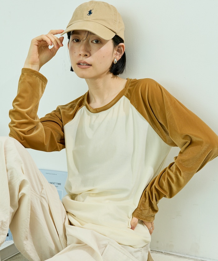 ベロアラグランロンT【限定展開】