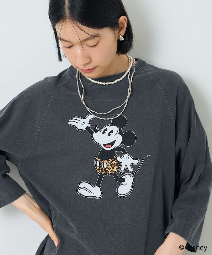 【MICKEY MOUSE】Leopard Raglan Tシャツ
