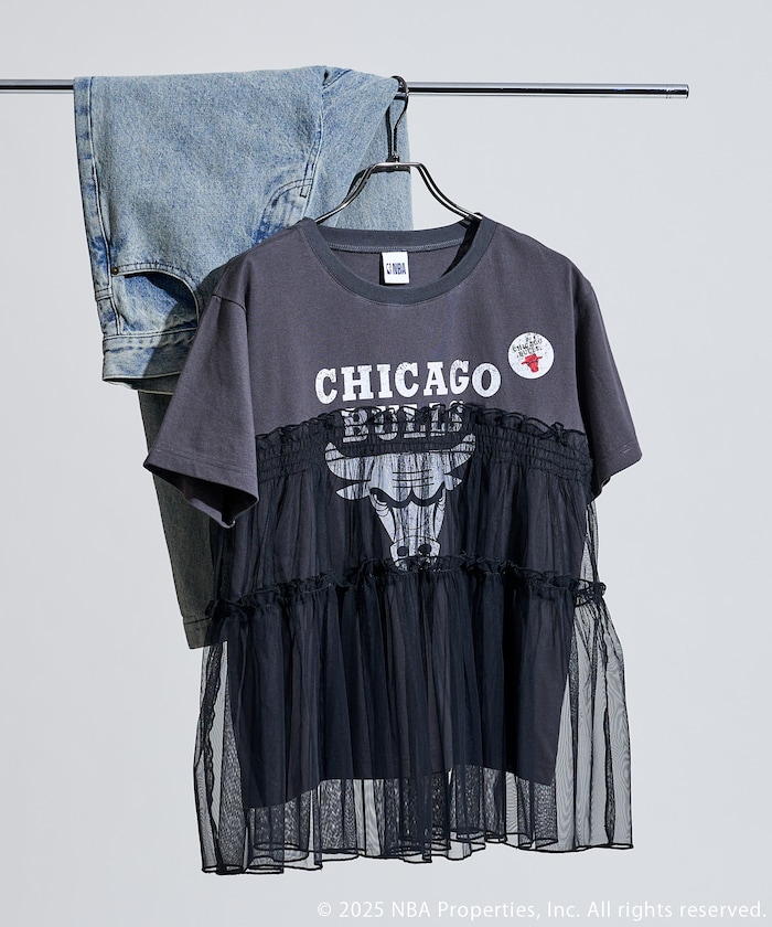 NBA プリント チュールフリル ドッキングTシャツ