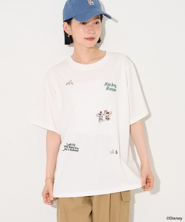 Miki様 FREAK'S STORE/【MICKEY MOUSE】レトロ総柄 刺繍 Tシャツ｜Daytona