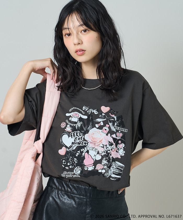 サンリオキャラクターズ コラージュプリントＴシャツ