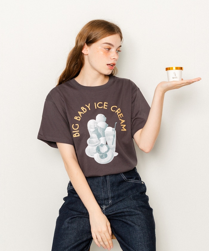別注 BIG BABY ICE CREAM フォトプリント Tシャツ