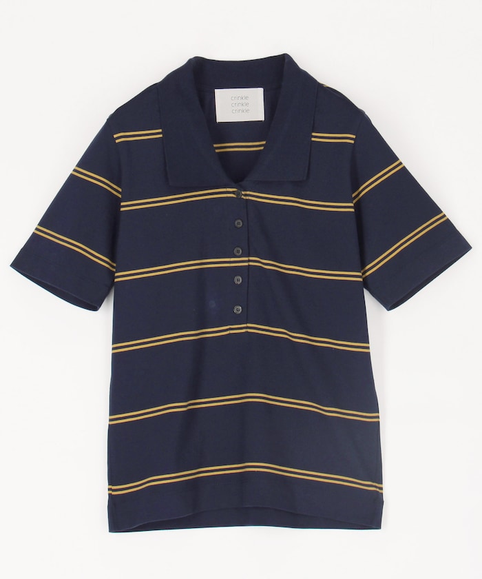 row neck border polo