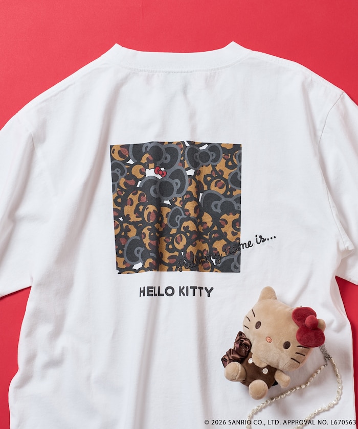 HELLO KITTY アニマル柄プリントTシャツ