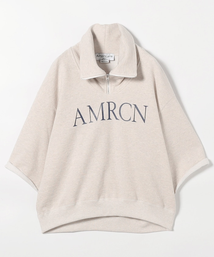 クロップドハーフジップ カットオフスウェット