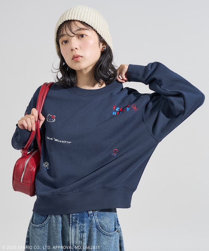 【FREAK'S STORE】 'HELLO KITTY' MESSAGE 刺繍スウェット female 【FREAK'S STORE】 'HELLO KITTY' MESSAGE 刺繍スウェット female