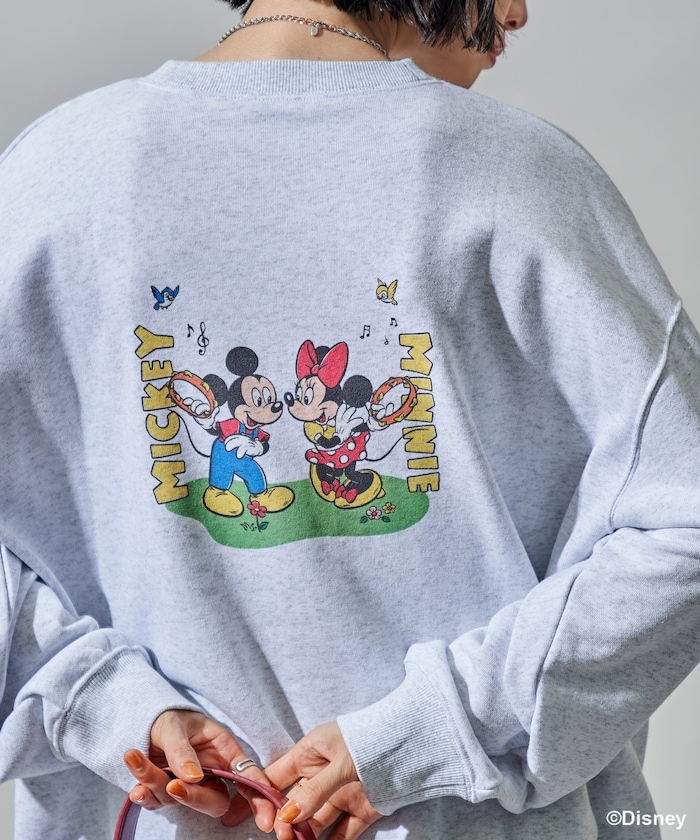 【MICKEY MOUSE】レトロ バッグプリントスウェット
