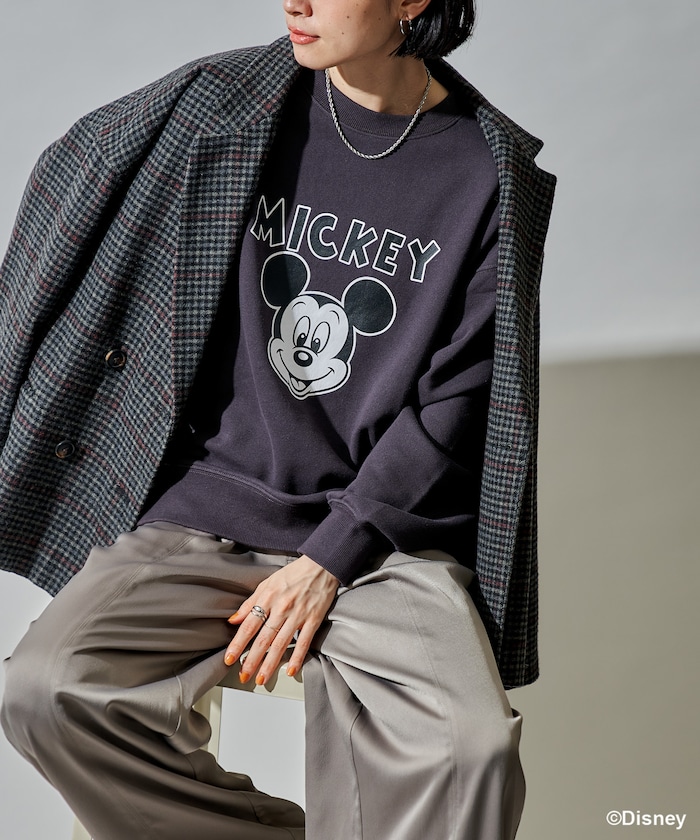 【MICKEY MOUSE】モノクロプリントスウェット 限定展開
