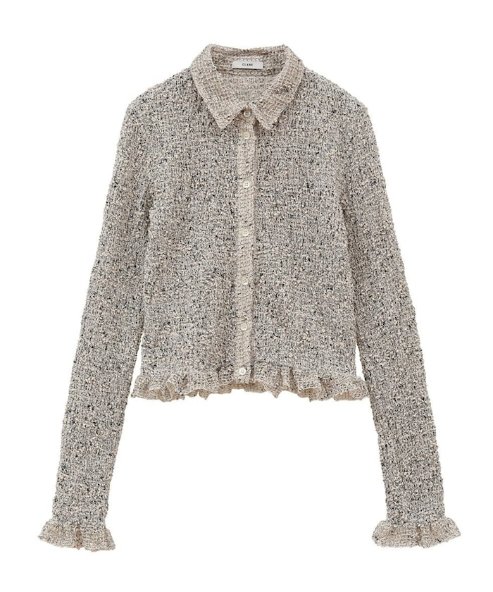 MIX MESH GATHER SHIRT
