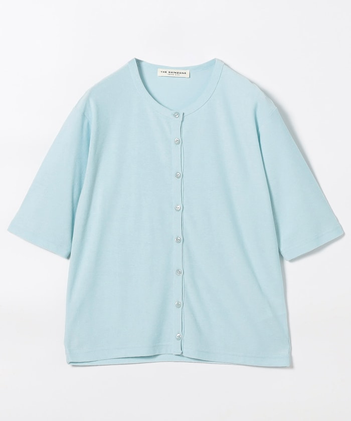 PILE HALF SLEEVE CARDIGAN