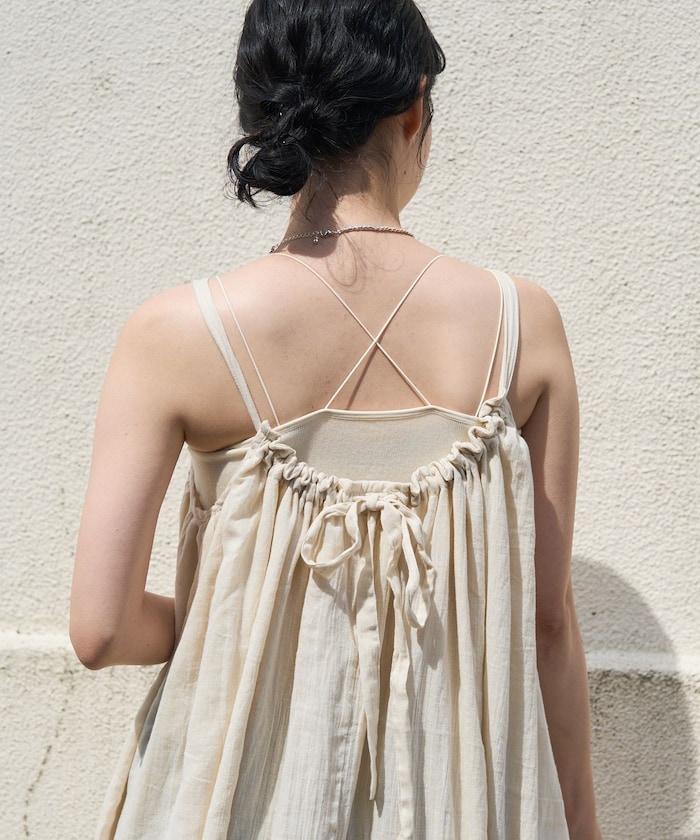 デザインストレッチ カップ付きキャミソール