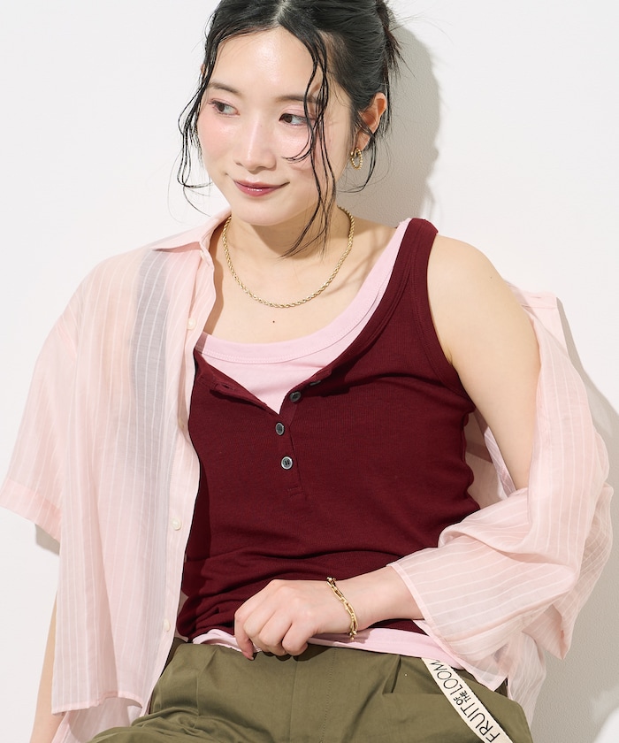 【セットアイテム】ヘンリーネック レイヤードタンクトップ