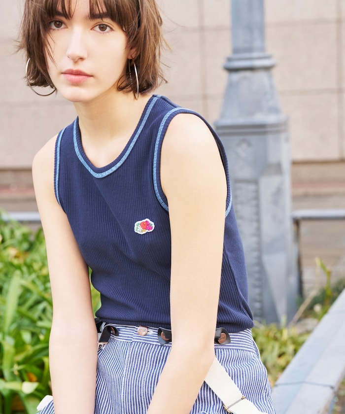 【3月5日12:00～販売開始】別注 配色 メロー リブタンクトップ