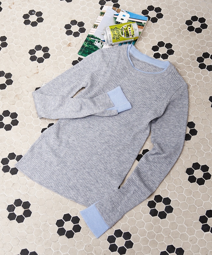 ＜新色追加＞ウォッシャブル 配色レイヤードニット