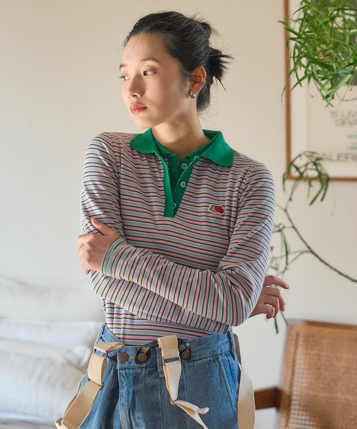 【1月30日12:00～販売開始】別注 マルチボーダーポロ ロンT