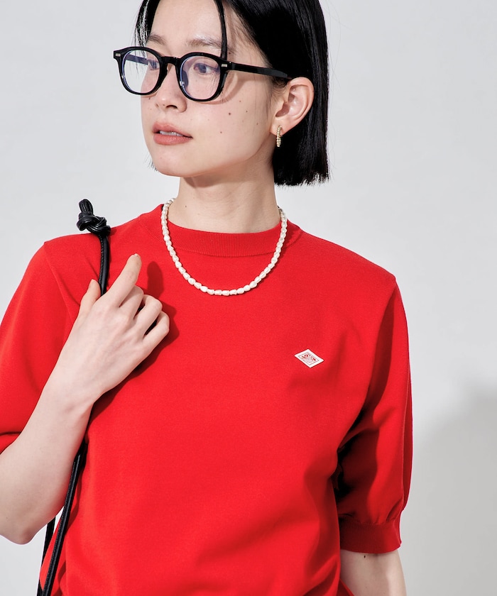 DANTON/Women's Jersey Knit Half Sleeve Crew Neck Pullover｜Daytona