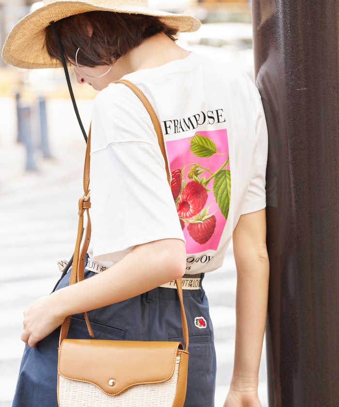 【3月5日12:00~販売開始】別注 ラズベリープリント ビッグシルエットTシャツ