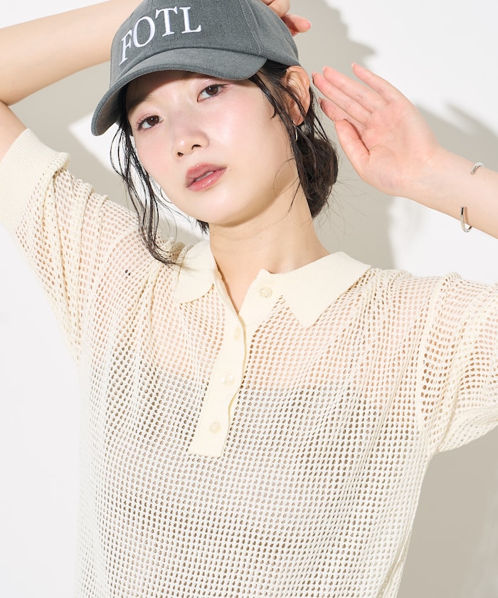 別注 透かし編みポロニット