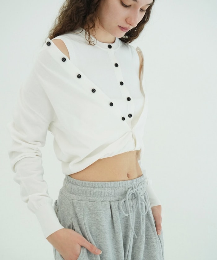 W LAYERED KNIT CARDIGAN