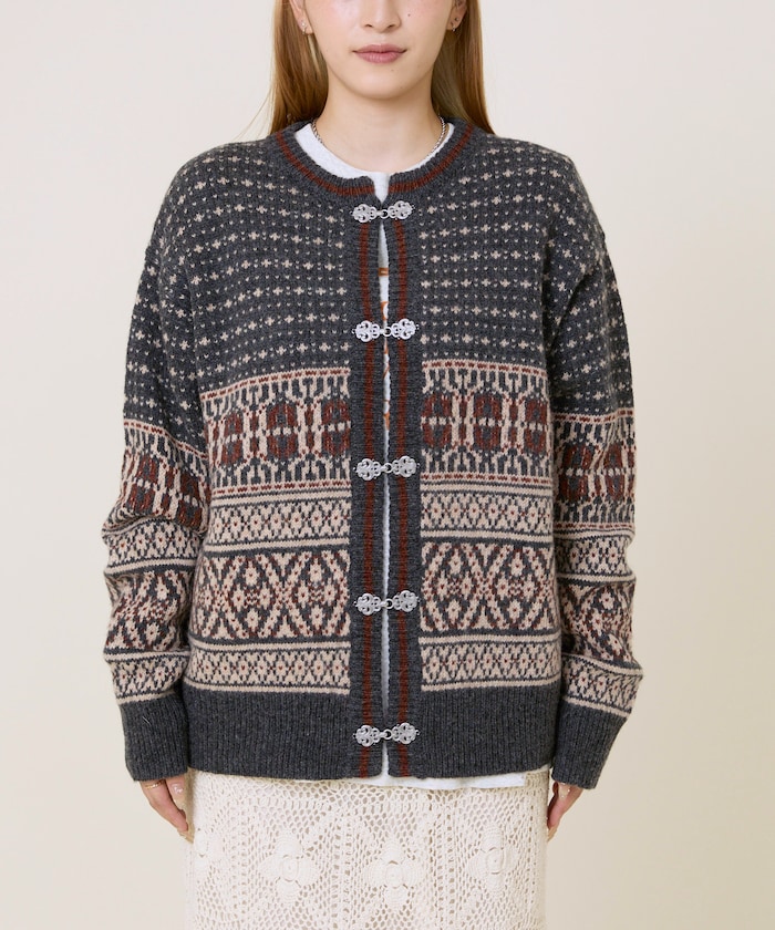 [希少] 70s vintage ピュアウール チロリアンニットカーディガン 黒 希少] 70s vintage ピュアウール チロリアンニットカーディガン 黒