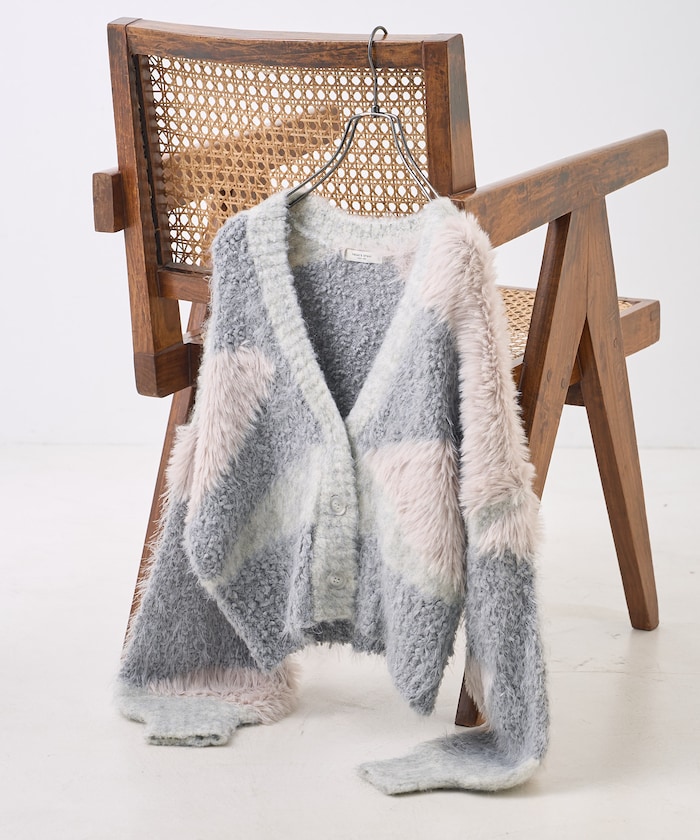 ミックスヤーン ワントーンニットカーディガン