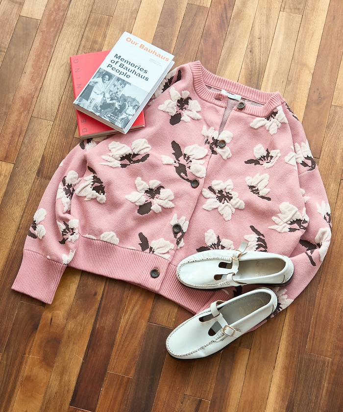 ＜新色追加＞モールジャカード ニットカーディガン