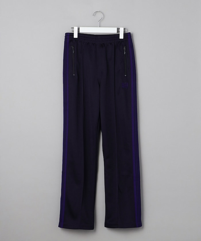 希少 NEEDLES フリークスストア 別注 ナロートラックパンツ 黒/紫 3/5 12:00～】FREAK'S STORE × Needles ナローとストレートの別注