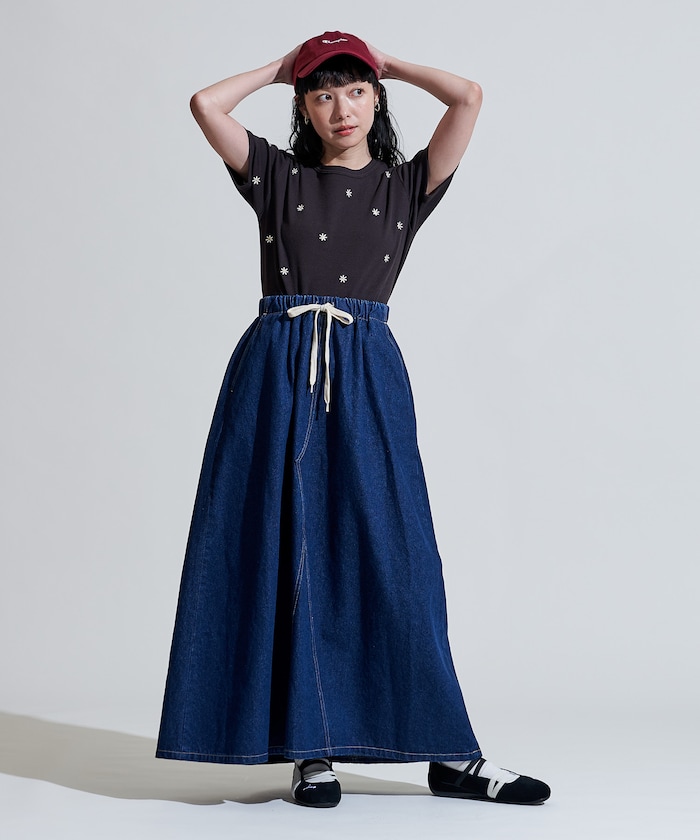 Melissa 追跡付/送料込 雨の日のお洒落 デニム調コンフォート FREAK'S STORE/ウォッシュ加工 デニム イージースカート