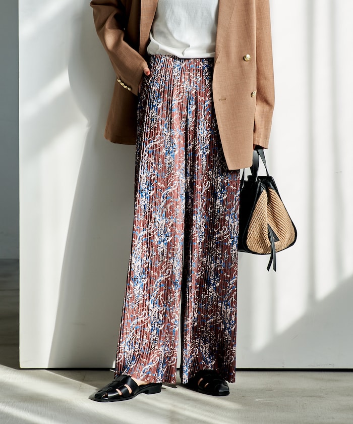 FREAK'S STOREのプリーツ プリントパンツ/レオパード柄