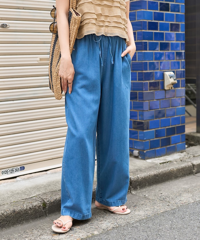 ＜低身長サイズあり＞リネンレーヨン イージーパンツ/コットンイージーパンツ