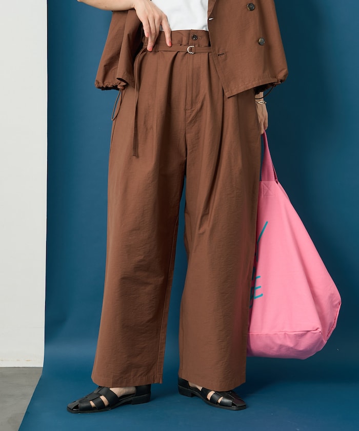 接触冷感/UVカットウエストベルトパンツ＜セットアップ対応＞