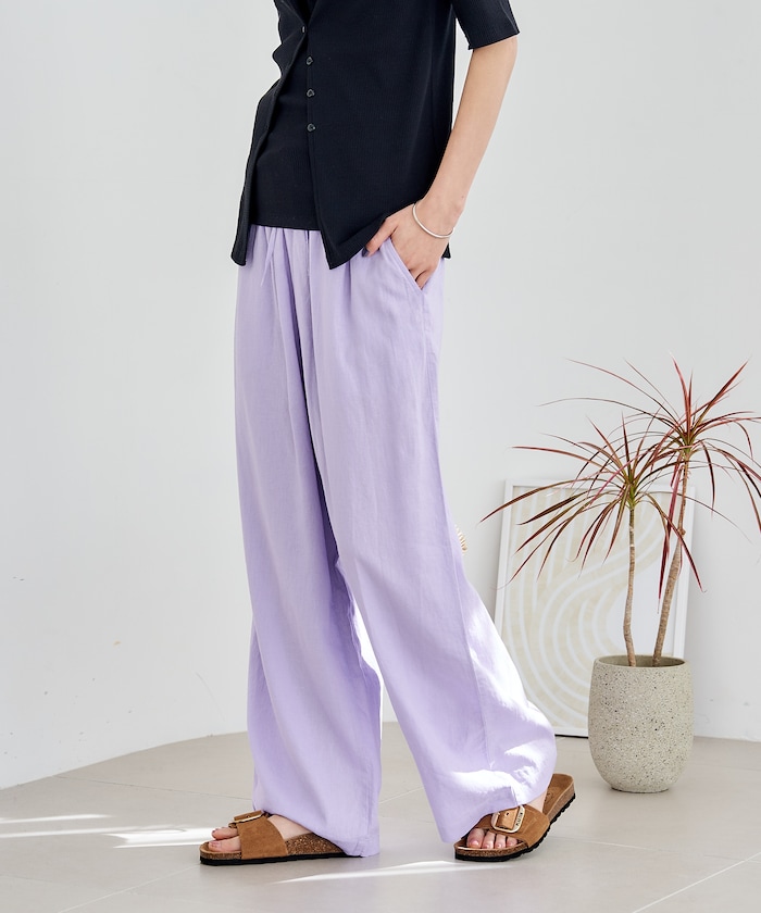 リネンブレンド イージーパンツ＜セットアップ対応＞