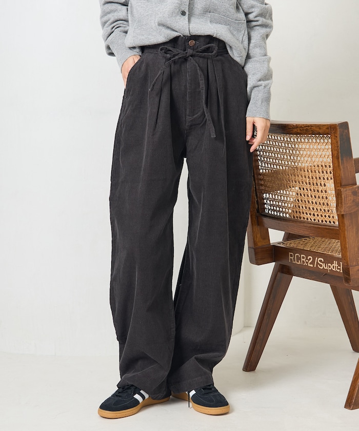 別注 コーデュロイ 紐付きイージーパンツ＜セットアップ対応＞