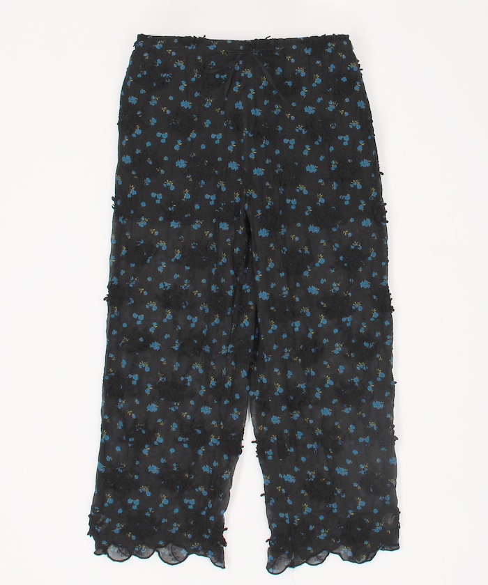 sheer flower easy pants
