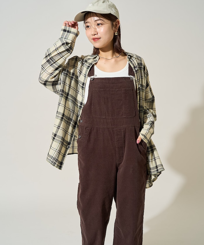 FREAK'S STORE/カントリーフラワー コーデュロイオーバーオール