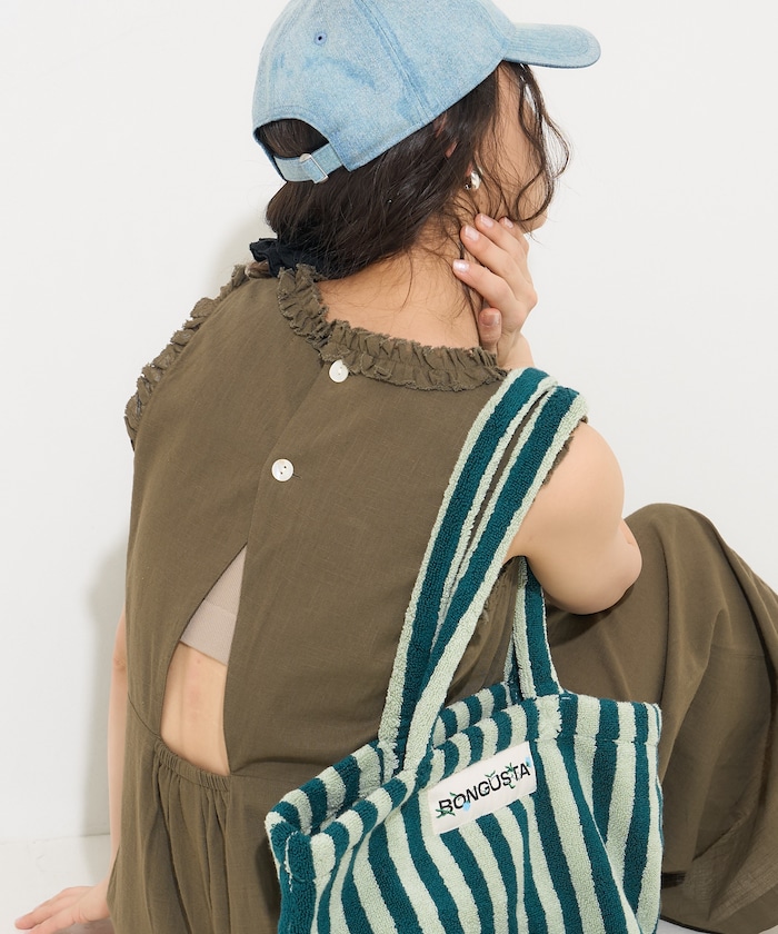 インド 裁ち切りフリルロンパース