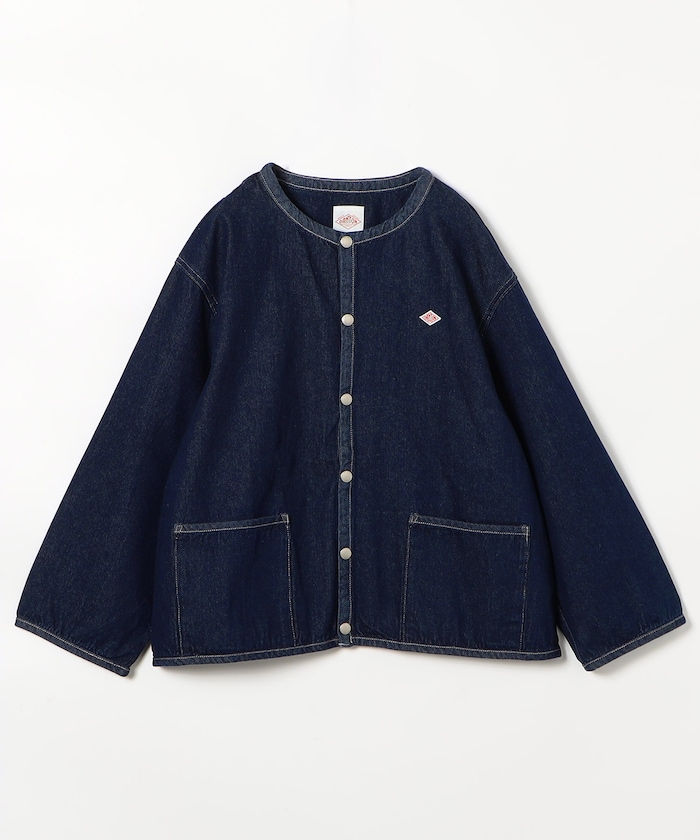 【DANTON】 WOMEN'S DENIM COLLARLESS JACKET female 【DANTON】 WOMEN'S DENIM COLLARLESS JACKET female