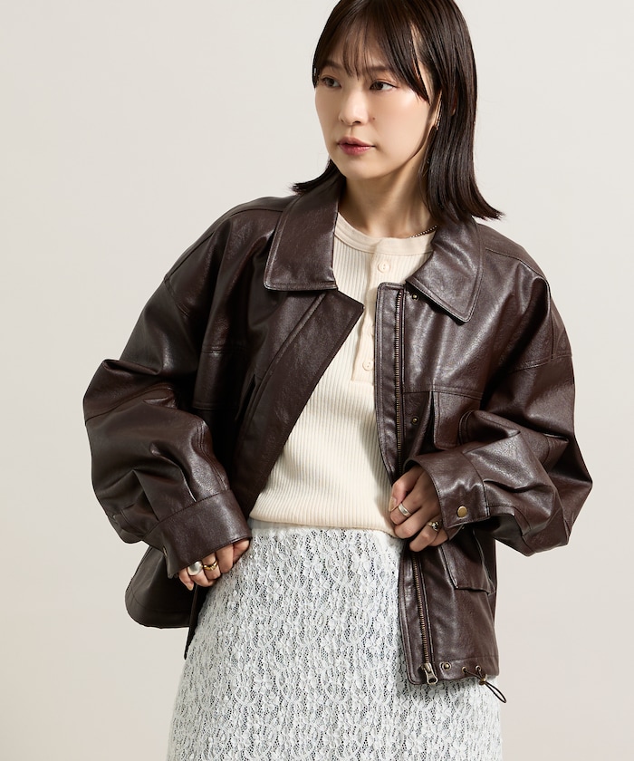 レザレット ショートブルゾン