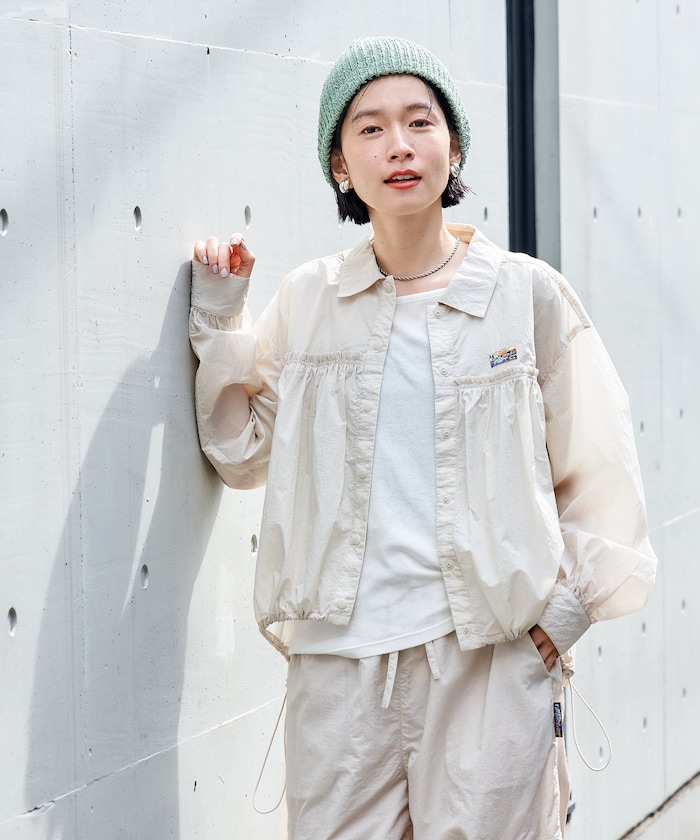 Super Light Nylon ショートギャザーシャツ＜セットアップ対応＞