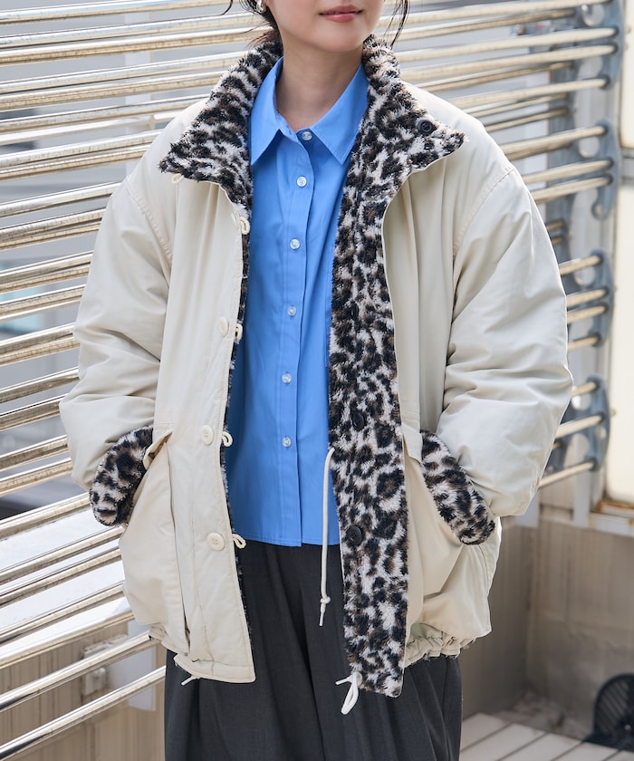 オフホワイト：OFF×LEOPARD