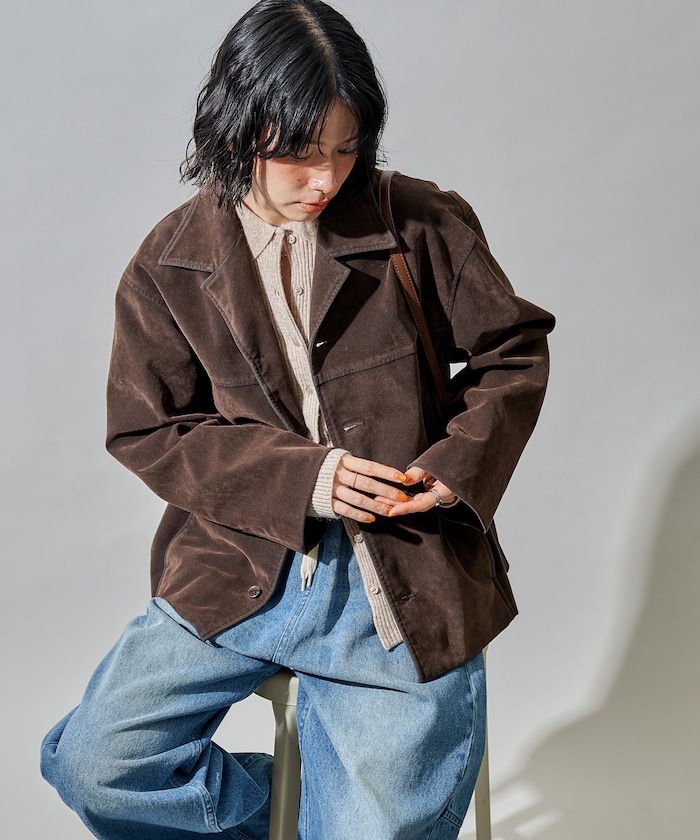  スエード ジャケット スエードコンバーチブルジャケット(テーラードジャケット